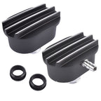 Oval Finned Black Aluminum Push-in Breather & PCV Kit 1-1/4" Valve Cover Holes