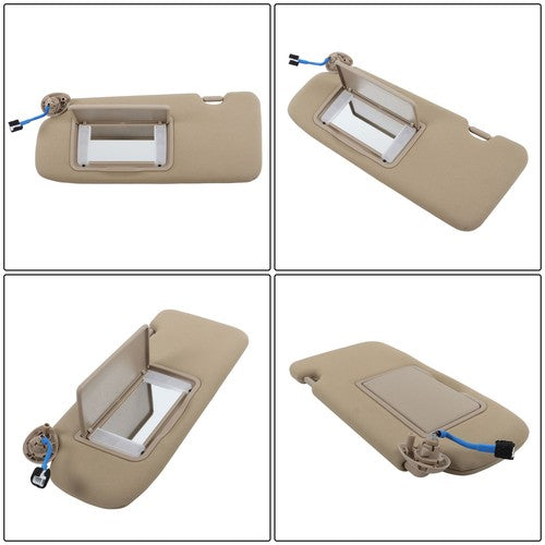 Beige Plastic Driver Side Sunvisor With Lights And Mirror For 17-22 Honda CR-V