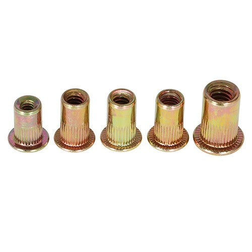 Zinc Steel Rivet Nut Kit 300 Pack Rivnut Nutsert Assort 150pcs Metric+150pcs SAE