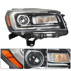 Headlight For GMC Acadia 2013-2015 16 Driver&Passenger Halogen w/LED Tube Black