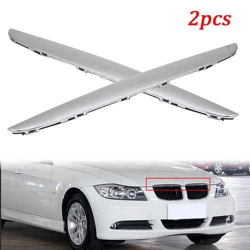 For BMW E90 E91 325i 330i 2x Hood Molding Chrome Right & Left Front Trims Above