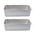 Restaurant Steam Table Pans Full Size 2 Pack 6 Inch Deep Without Lid