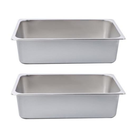 Restaurant Steam Table Pans Full Size 2 Pack 6 Inch Deep Without Lid