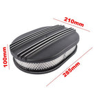 Black Cast Aluminum Half Finned 12″ Air Cleaner Assembly for Chevy Mopar Classic