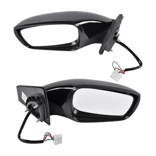 2Pcs Black Power Mirrors with Turn Signal Heated for Hyundai Sonata 2011-2014