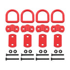 4 Pack 1/2 Inch Heavy Duty Bolt-On Forged D Ring 12000Lbs Break Strength Red