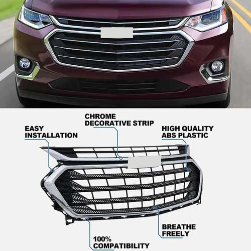 Front Bumper Grille Upper Grill Chrome for Chevrolet Traverse 2018-2021
