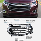 Front Bumper Grille Upper Grill Chrome for Chevrolet Traverse 2018-2021