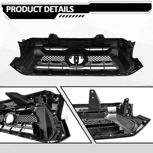 Front Bumper Gloss Black Grille Grill for Toyota Tacoma 2012 2013 2014 2015