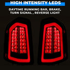 Full LED Taillights with LED Reverse Signal Black for 2011 2014 Chrysler 300