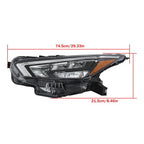 Chrome For Nissan Versa 2020-2021 Left Side Headlight Replacement Clear Lens LED