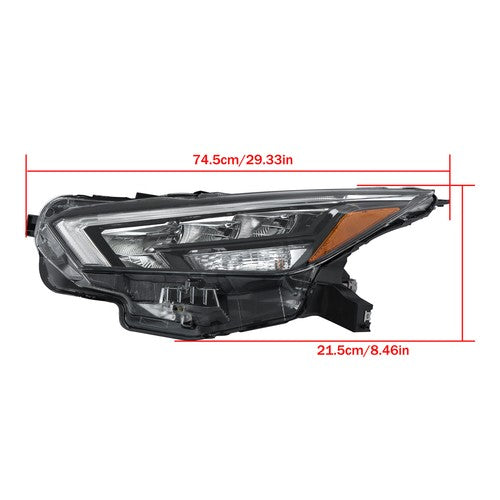 Chrome For Nissan Versa 2020-2021 Left Side Headlight Replacement Clear Lens LED