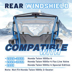 Clear Rear Windshield Back Window for Honda Talon 1000X-4 2020 2021 2022 2023