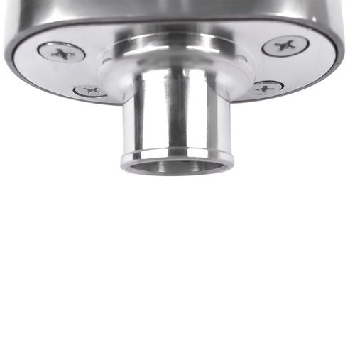 Polished Aluminum Finned Oval PCV + Push-in Breather Combo Valve Cover Set of 2