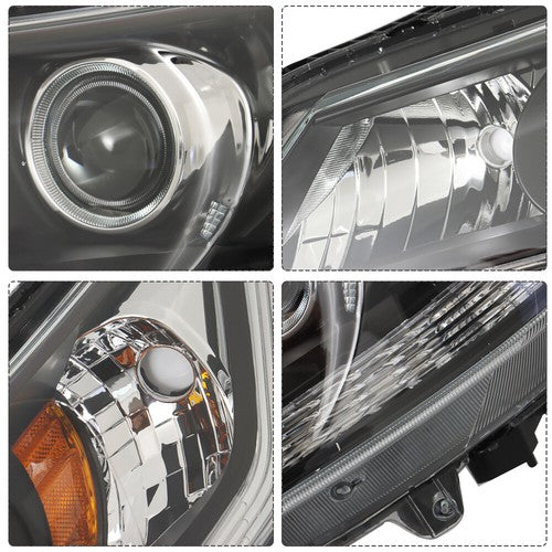 Pair For Honda Accord 2013-2015 Headlights Replacement Halogen W/O LED DRL Set