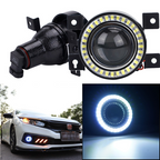Pair Projector Angel Eyes White LED Halo Fog Light DRL for 2016-2019 for Honda Civic