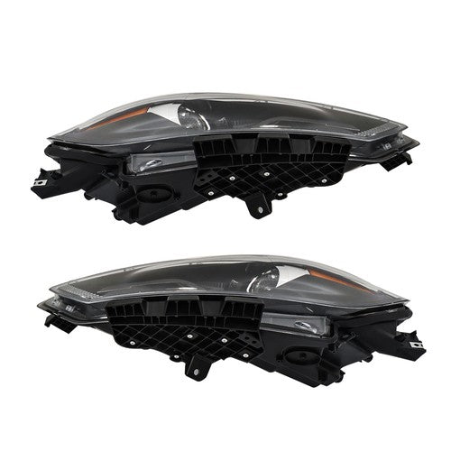 Fit For Dodge Dart 2013-2016 LH+RH Headlights Replacement Halogen Black Housing