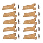 10 Pack Bucket Teeth with Flex Pins Yellow V17SYL V17PN Fits for Backhoe Loader