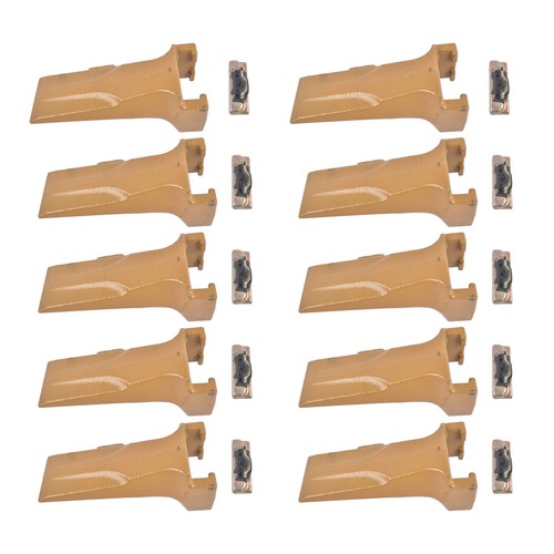 10 Pack Bucket Teeth with Flex Pins Yellow V17SYL V17PN Fits for Backhoe Loader