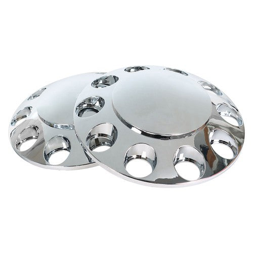Wheel Axle Hub Cover Kit Semi Truck Wheel Front 33mm Nut Covers Set 2 Of Chrome