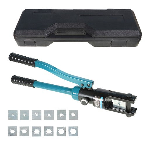 Hydraulic Clamp Wire Crimper Battery Cable Crimping Tool New 16T+13Mold
