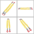 2 PCS 3.3ft Lifting Slings Straps with Hooks Two Leg Rigging Straps 4410 lbs
