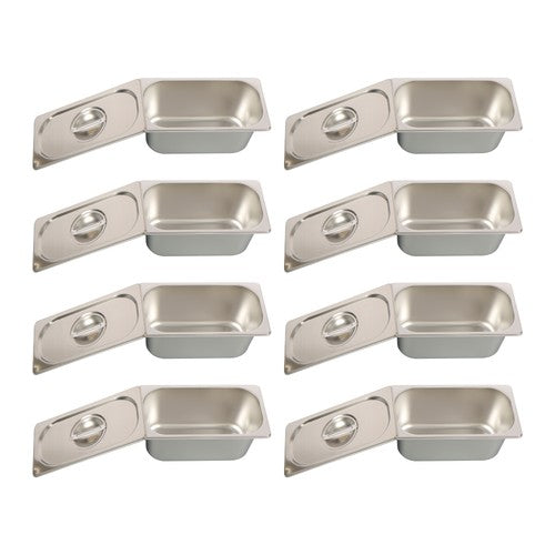 Restaurant Steam Table Pans 8 Pack 1/3 Size 6 Inch Deep Thickened with Lid