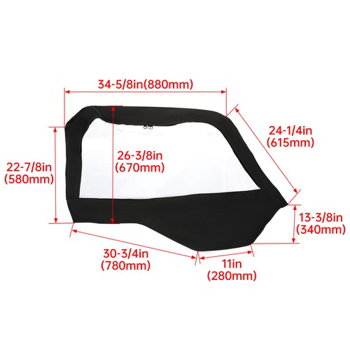 Soft Doors Window Sailcloth Vinyl for Polaris General 1000 EPS Premium EPS 2016-2022