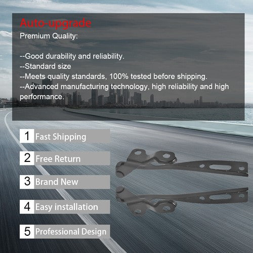 1Pair Right&Left Hood Hinge Steel Fit For Honda Accord 2013-2016 2017 HO1236133