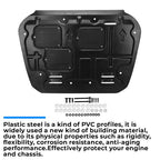 Front Skid Plate Under Car Engine Splash Shield Guard for Honda Civic 2016-2021