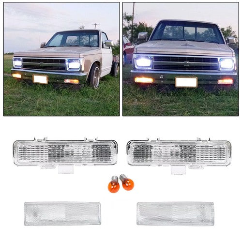 Front Corner Bumper Signal Lights Parking Lamps for Chevy Blazer 83 94 S10 82 93