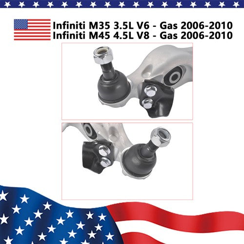 2* Front Lower Control Arms & Ball Joint for 06-10 Infiniti M35 M45 Sedan RWD