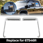 Chrome Top and Side Mirror Cover for 20-24 Chevy Silverado GMC Sierra HD 2500 3500