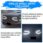 Front Upper Big Horn Black Grille Shell With Light for 2013-2018 Dodge Ram 1500