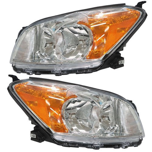 Black Housing Headlamp Halogen Type Right & Left For Toyota Rav4 Sport 2009-2012