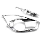 Pair Chrome Front Bumper Fog Light Cover Bezels For 2013 2014 2015 Toyota Avalon