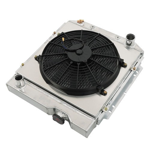 For 1960-1965 Ford Falcon Ranchero V8 3 Row Radiator+Shroud+Electric Fan+Relay