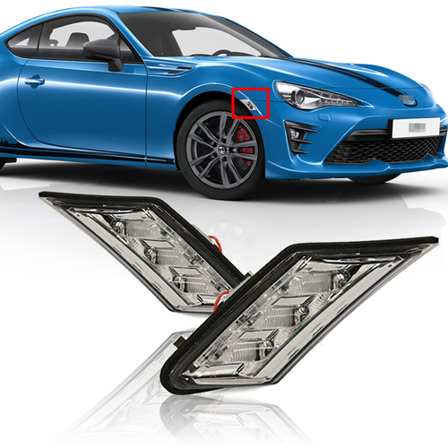 Smoke Lens Bumper LED Side Marker Lights for 2013-2019 for Toyota GT86 BRZ FR-S