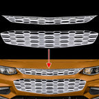 Chrome Snap On Grille Overlay Grill Covers Inserts for 2016 2018 Chevy Malibu