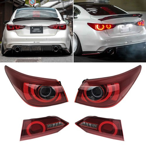 Fit 2014-2017 Infiniti Q50 Skyling V37 400R Style LED Tail Lights Turn Signal