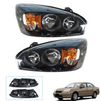 RH & LH Headlights Headlamps Housing Halogen Black For Chevy Malibu 2004-2008