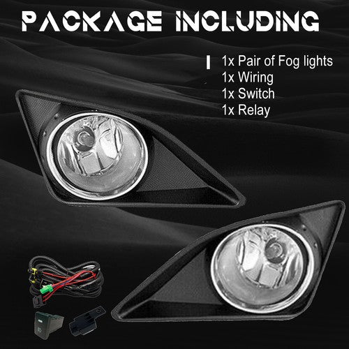 Chrome Fog Lights Pair w/wiring for 2009-2010 for Toyota Corolla LE CE XLE XRS