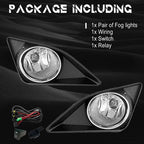 Chrome Fog Lights Pair w/wiring for 2009-2010 for Toyota Corolla LE CE XLE XRS