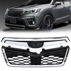 Front Upper Grille Assembly for Subaru Forester 2019 2020 2021 w/Chrome Tirm