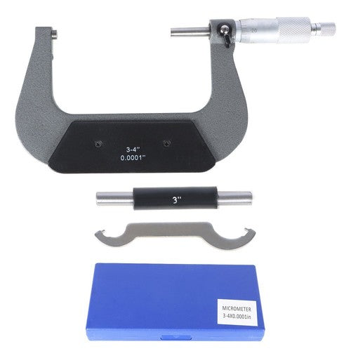 Outside Micrometer 3-4"/0.0001" Carbide Tipped High Quality Precision Micrometer