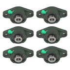 6PCS UCP201-8 Pillow Block Bearing 1/2"Bore 2 Bolt Cast Iron Base Self Alignment