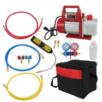110V 60Hz & A/C Refrigeration Kit Manifold Gauge Air Vacuum Pump 4CFM HVAC 1/3HP