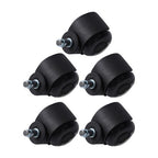 5-piece set 2" Office Chair Rubber Caster Swivel Wheels Black, 360° steering