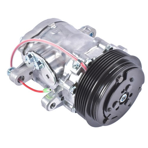 AC Compressor with 6-Groove Pulley for Sanden SD7 Style Serpentine Belt HC5005BK