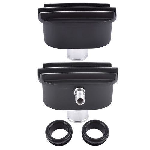 Oval Finned Black Aluminum Push-in Breather & PCV Kit 1-1/4" Valve Cover Holes
